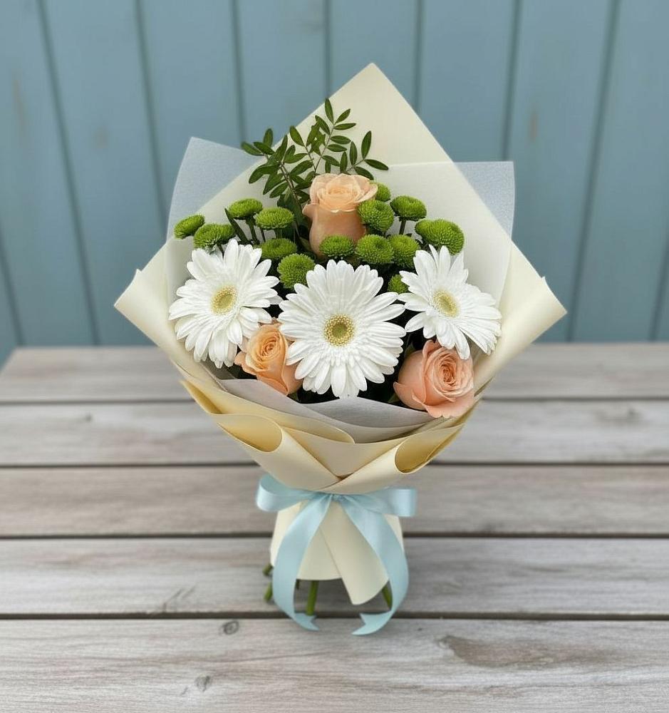 Букет цветов из: Герберы, Розы и Хризантемы в Тамале