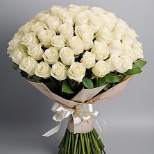 Букет 101 беля роза Белоснежка в Тамале