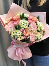 Букет нежные объятья в Тамале Букет цветов из: Гвоздики, Розы и Хризантемы в Тамале