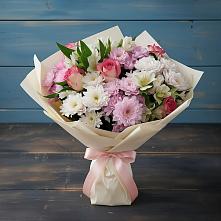 Букет цветов из:  Хризантемы, Альстромерии и Розы в Тамале