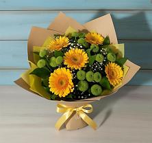 Букет цветов из:  Герберы и Хризантемы в Тамале