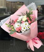 Букет цветов из:  Розы, Лизиантусы и Хризантемы в Тамале