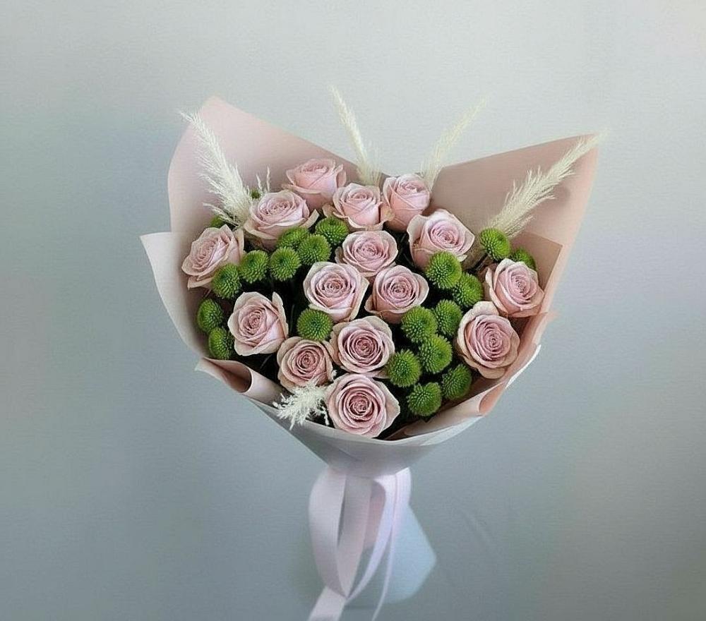 Букет цветов из: Розы и Хризантемы в Тамале