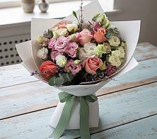 Букет цветов из:  Розы, Лизиантусы и Гвоздики в Тамале