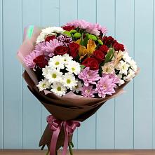 Букет цветов из:  Розы, Хризантемы и Альстромерии #REPLACE_PRED# Тамале