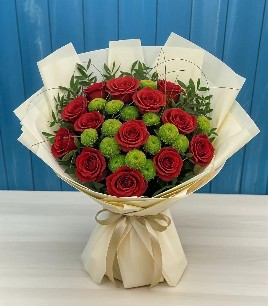 Букет цветов из: Розы и Хризантемы в Тамале