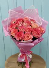 Букет 15 Розовых роз Равель в Тамале