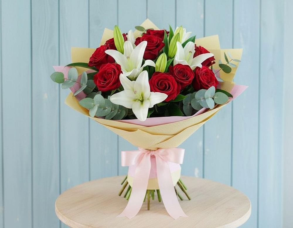 Букет цветов из: Лилии и Розы в Тамале